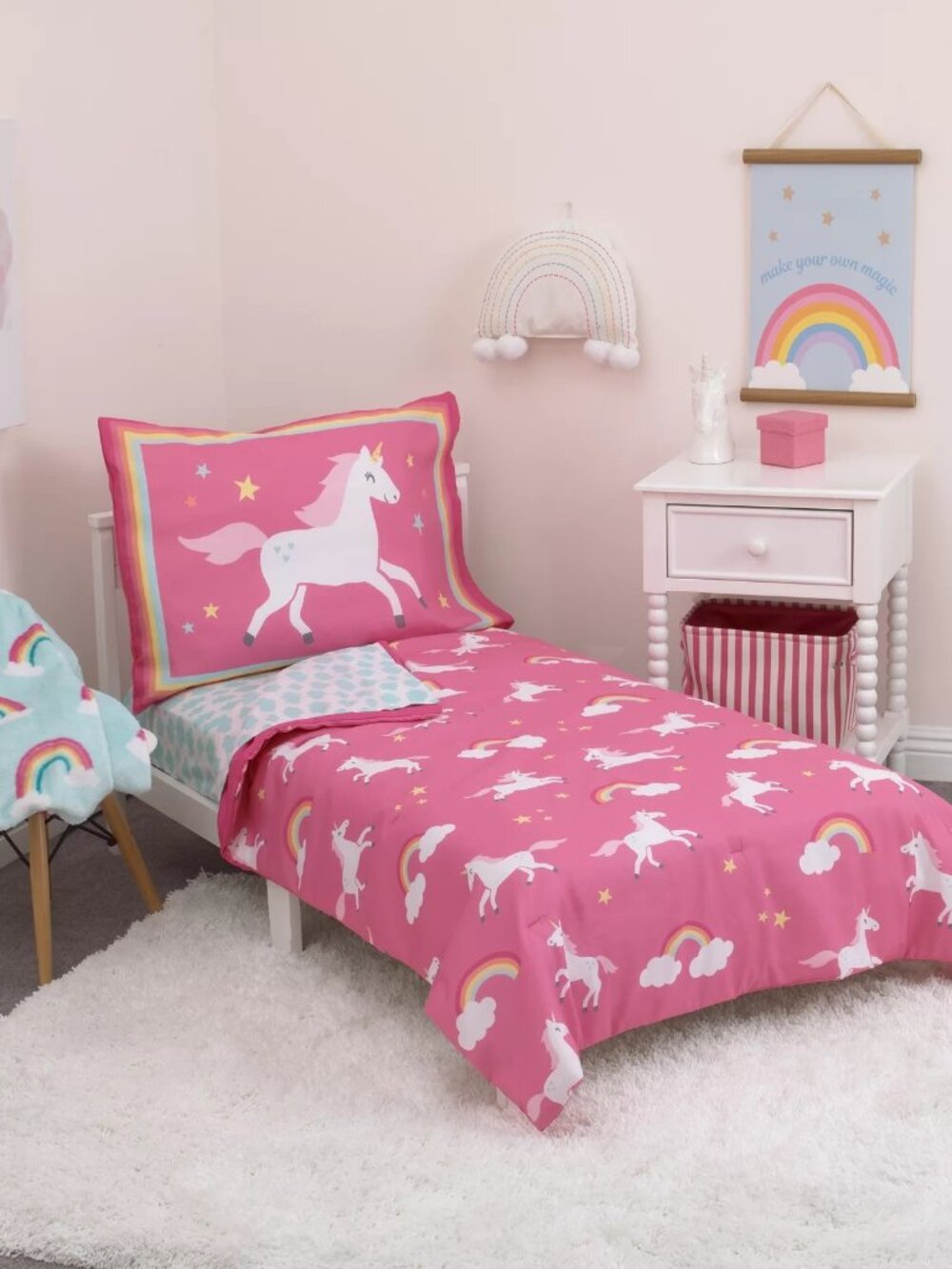 Carter's Rainbows & Unicorns Toddler Bedding Set new see details